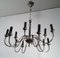 Neoclassical Silver Metal Chandelier, 1940s 8