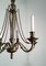 Lámpara de araña neoclásica de bronce y latón, años 40, Imagen 8