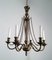 Neoclassical Bronze and Brass Chandelier, 1940s 2
