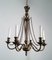 Neoclassical Bronze and Brass Chandelier, 1940s, Image 2