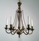 Neoclassical Bronze and Brass Chandelier, 1940s 1