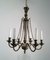 Neoclassical Bronze and Brass Chandelier, 1940s 3