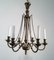 Neoclassical Bronze and Brass Chandelier, 1940s 9