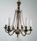 Neoclassical Bronze and Brass Chandelier, 1940s, Image 9