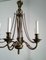 Lampadario neoclassico in bronzo e ottone, anni '40, Immagine 7