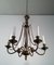 Neoclassical Bronze and Brass Chandelier, 1940s 5