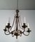 Neoclassical Bronze and Brass Chandelier, 1940s, Image 5