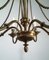 Lámpara de araña neoclásica de bronce y latón, años 40, Imagen 6