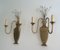 Brass and Crystals Wall Lights, 1940s, Set of 2 3