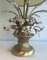 Brass and Silver Metal Lamp with Bouquet of Flowers 6