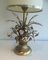 Brass and Silver Metal Lamp with Bouquet of Flowers 4