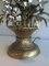 Brass and Silver Metal Lamp with Bouquet of Flowers 7