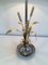 Silver Metal and Brass Lamp with Wheat Spikes 7