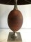 Lampada a forma di uovo in legno e acciaio spazzolato, anni '70, Immagine 6