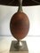 Wooden Egg Lamp and Brushed Steel, 1970s 6