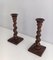 Twisted Wooden Candlesticks, Set of 2, Image 1