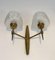 Bronze Wall Lights with Worked Glass Reflectors from Stilnovo, Set of 2, Image 4
