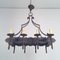 Neo-Gothic Wrought Iron Chandelier with 8 Arms 2