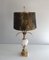 White Opaline and Golden Nickel Ostrich Egg Lamp in the style of the Charles House by Maison Charles 4