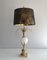 White Opaline and Golden Nickel Ostrich Egg Lamp in the style of the Charles House by Maison Charles 6