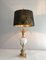 White Opaline and Golden Nickel Ostrich Egg Lamp in the style of the Charles House by Maison Charles 3