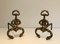 Neoclassical Bronze and Wrought Iron Chenets, Set of 2 2