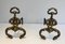 Neoclassical Bronze and Wrought Iron Chenets, Set of 2 1