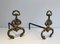 Neoclassical Bronze and Wrought Iron Chenets, Set of 2 3