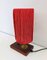 Small Wooden, Brass and Wool Lamp 5