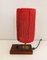 Small Wooden, Brass and Wool Lamp 1