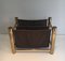 Gold Metal and Fabric Magazine Rack 1