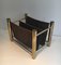 Gold Metal and Fabric Magazine Rack 9