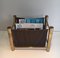 Gold Metal and Fabric Magazine Rack 2