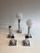 White Chrome Wall Lights with White Opaline Balls, Set of 2 1
