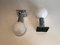 White Chrome Wall Lights with White Opaline Balls, Set of 2 7