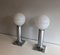 White Chrome Wall Lights with White Opaline Balls, Set of 2, Image 4