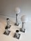 White Chrome Wall Lights with White Opaline Balls, Set of 2 2
