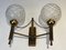 Brass Wall Lights with Glass Balls, 1970s, Set of 2 10