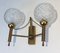 Brass Wall Lights with Glass Balls, 1970s, Set of 2, Image 4
