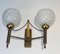 Brass Wall Lights with Glass Balls, 1970s, Set of 2, Image 3