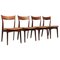 Rosewood and Aniline Leather Dining Chairs by Hp Hansen, 1960s, Set of 4 1