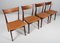 Rosewood and Aniline Leather Dining Chairs by Hp Hansen, 1960s, Set of 4 2