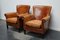 Club chair vintage in pelle color cognac, Paesi Bassi, set di 2, Immagine 4