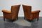 Club chair vintage in pelle color cognac, Paesi Bassi, set di 2, Immagine 8