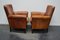 Club chair vintage in pelle color cognac, Paesi Bassi, set di 2, Immagine 5