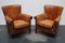 Vintage Dutch Cognac Leather Club Chairs, Set of 2 3