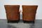 Club chair vintage in pelle color cognac, Paesi Bassi, set di 2, Immagine 10