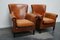 Club chair vintage in pelle color cognac, Paesi Bassi, set di 2, Immagine 2