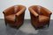 Vintage Dutch Cognac Leather Club Chairs, Set of 2, Image 8