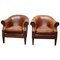 Vintage Dutch Cognac Leather Club Chairs, Set of 2 1